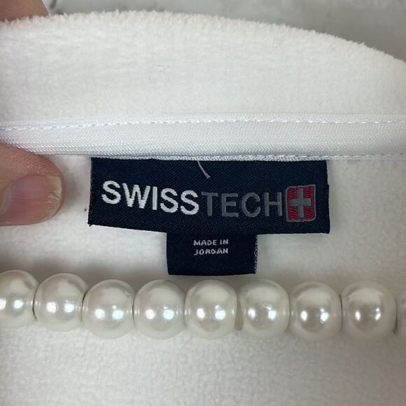 Swiss Tech Women’s Full Zip Jacket Hooded Arctic White Gray Size Medium - Picture 3 of 11